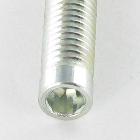 1 x Tornillo metales Acero cincado blanco sin cabeza M8X35 roscado en 30 punta plana llave de 5
