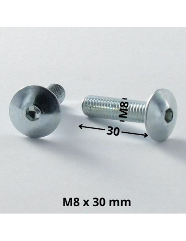 1 x Tornillo poelier cabeza redonda ancha M8X30...