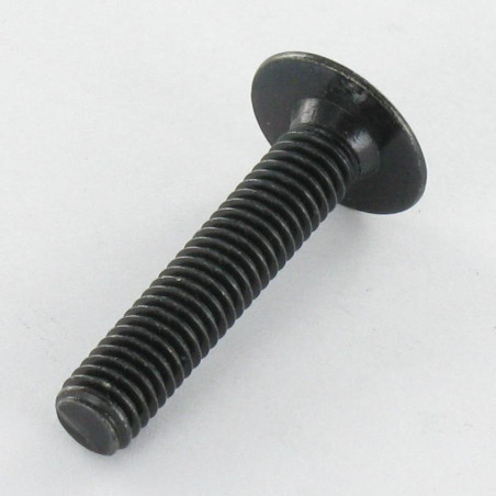 1 x Tornillo poelier cabeza redonda ancha M6X30 llave de 4 Acero cincado negro