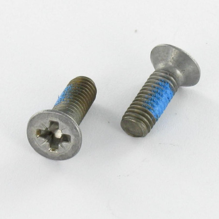 1 x Tornillo metales cabeza fresada/testa svasat Pozi PZ4 M5X20 Acero cincado blanco Freno rosca