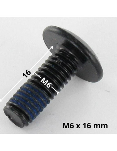1 x Tornillo poelier cabeza redonda ancha M6X16...