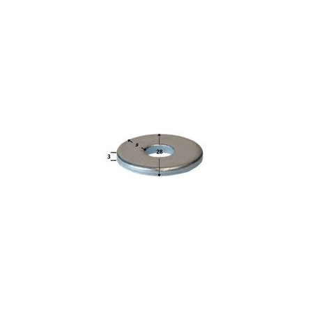 1 x Arandela para construcción madera interior redondo 9X28X3 Acero cincado blanco