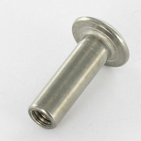 1 x Tuerca encuadernador cabeza abombada ranura 8X25 M6X24 Inox