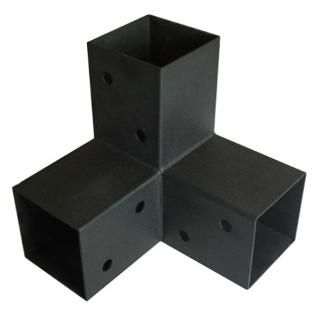 1 x Conector platina de ensamblaje EXPRESAR 3 Direcciones Acero cincado negro 92X185X182