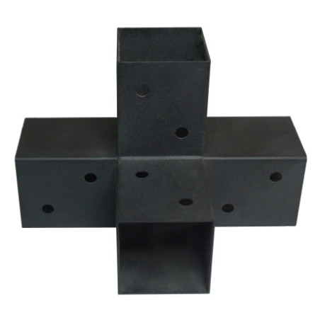 1 x Conector platina de ensamblaje EXPRESAR 4 Direcciones Acero cincado negro 92X185X275