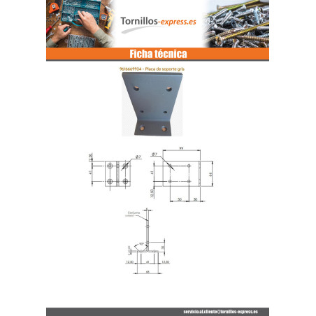 1 x Placa 66X99 Gris TABLET+LENTEJUELAS