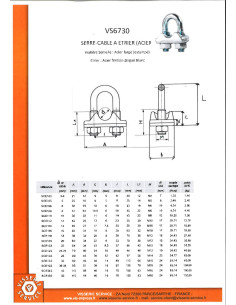 Sujetacable Estribo Acero cincado blanco para Cable 16 2