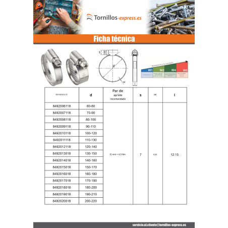 1 x Abrazadera banda no perforada de 12 mm diámetro 100 con 120 Acero cincado W1