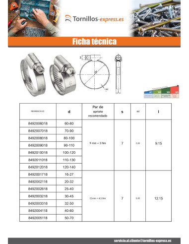 1 x Abrazadera banda no perforada de 12 mm...