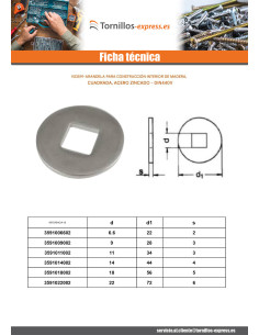 Arandela para construcción madera interior cuadrada... 2