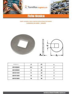 Arandela para construcción madera interior cuadrada... 2