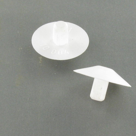 1 x Tapón diámetro del cuerpo 5 diámetro de cabeza: 20 longitud bajo cabeza 7.5 Polietileno blanco