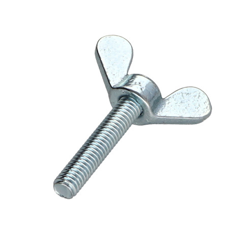 1 x Tornillo mariposa M6X30 Acero cincado blanco