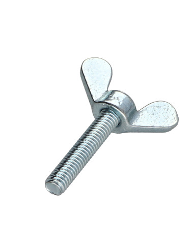 1 x Tornillo mariposa M6X16 Acero cincado blanco
