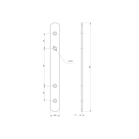 1 x Espiga metal ASAMBLEA plano 19,5 x 190 Acero cincado blanco