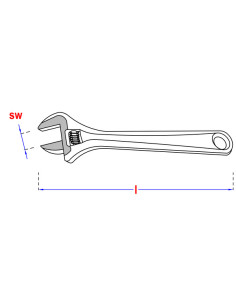 Llave inglesa con escala graduada 250 mm 2