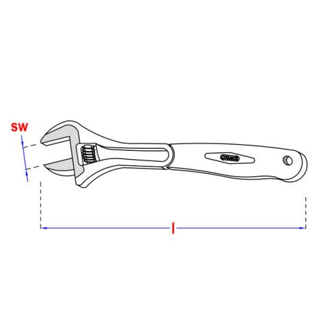 1 x Llave inglesa 300 mm