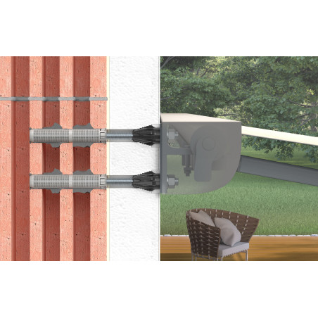1 x Montaje a distancia THERMAX Fischer 16/170 M12 Inoxidable A4