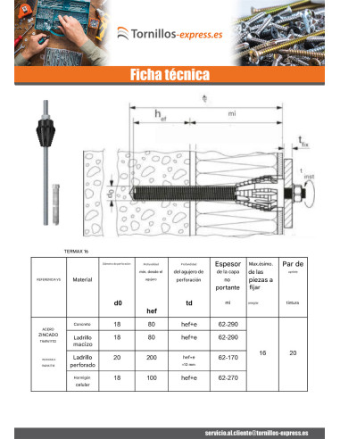 1 x Montaje a distancia THERMAX Fischer 16/170...