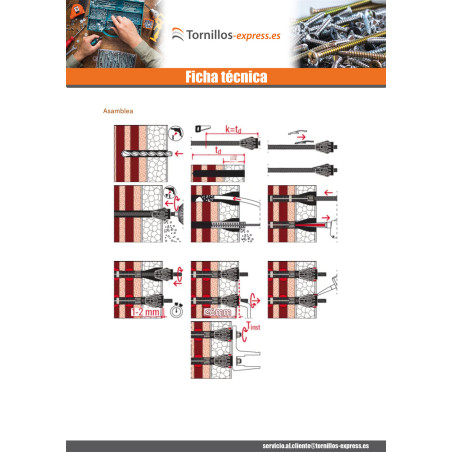 1 x Montaje a distancia THERMAX Fischer 16/170 M12 Inoxidable A4