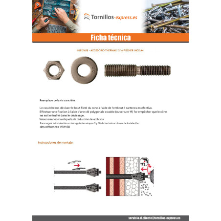 1 x Accesorio THERMAX Fischer 16/12 Inoxidable A4