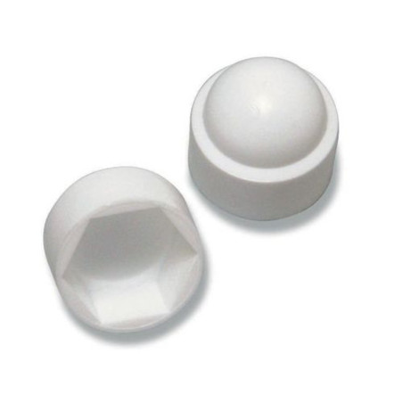 1 x Embellecedor tuerca o embellecedor cabeza de tornillo cabeza hexagonal M5 Polietileno blanco en plano 8