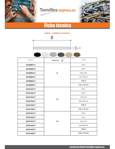 1 x Embellecedor adhesivo diámetro 9 blanco