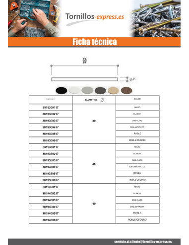 1 x Embellecedor adhesivo diámetro 9 blanco