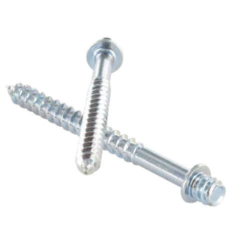 1 x PATAS con Tornillo madera Acero cincado blanco 7X80