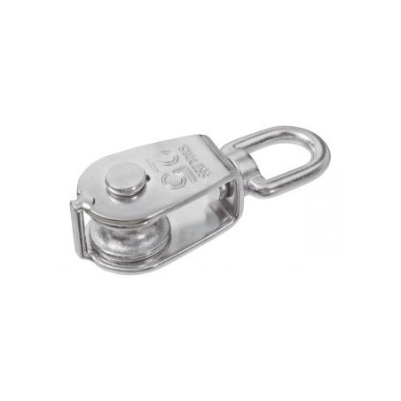 1 x POLEA SIMPLE de 25 Inoxidable A2 para Cable de 6