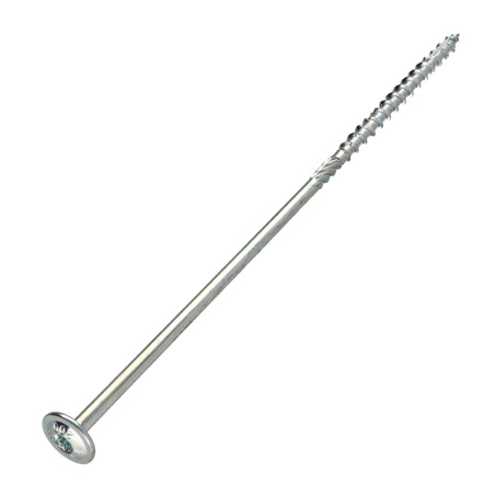 1 x Tornillos para madera TEKOR cabeza disco TORX T40 cut punta antihendidura tipo 17 8X300 roscado parcial Acero cincado