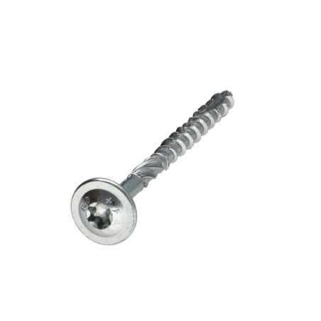 1 x Tornillos para madera TEKOR cabeza disco TORX T40 cut punta antihendidura tipo 17 8X80 roscado parcial Acero cincado