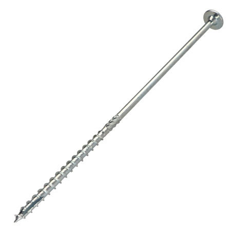 1 x Tornillos para madera TEKOR cabeza disco TORX T40 cut punta antihendidura tipo 17 8X340 roscado parcial Acero cincado