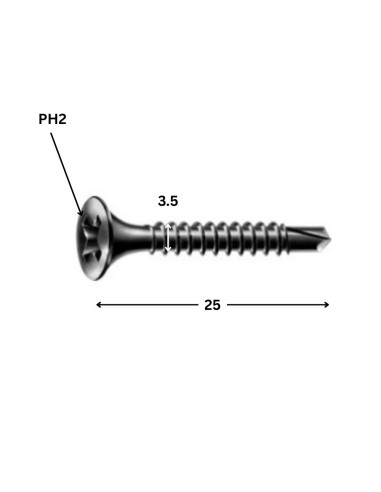 1 x Tornillo para placa de yeso Spax Phillips 2...