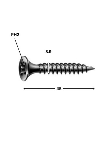 1 x Tornillo para placa de yeso Spax Phillips 2...