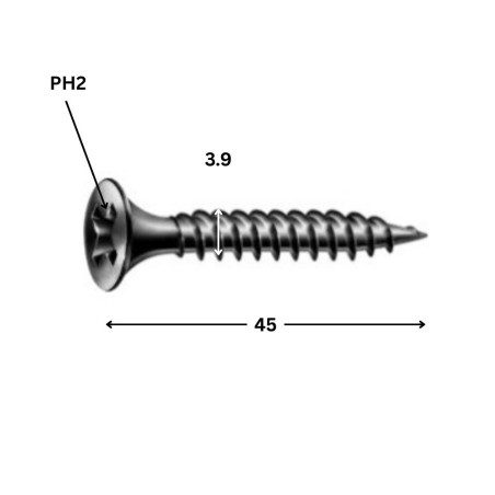 1 x Tornillo para placa de yeso Spax Phillips 2 3.9X25 Acero fosfatado GIX-A