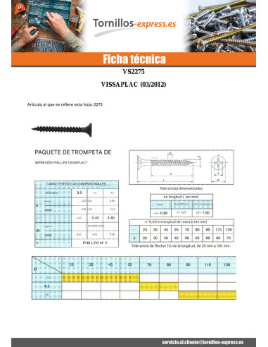 1 x Tornillo para placa de yeso GFD Acero...