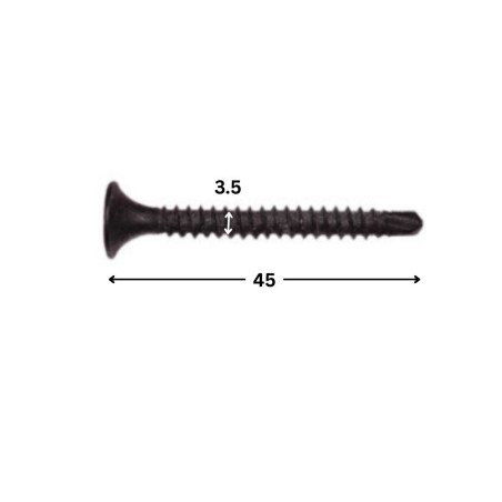 1 x Tornillo para placa de yeso con punta Tornillo autoperforante Phillips 2 3.5X45 Acero fosfatado