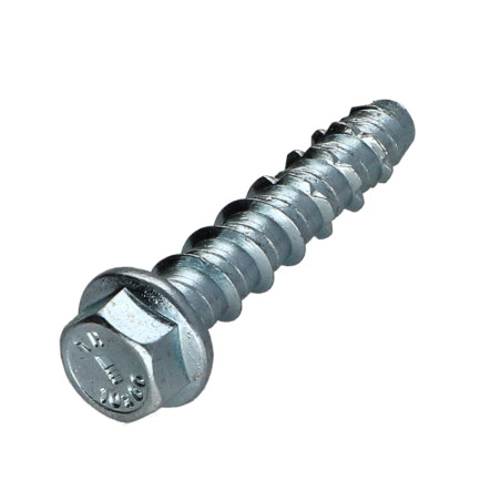 1 x Tornillo hormigón cabeza hexagonal resalto reborde T13 8X80 Acero cincado blanco