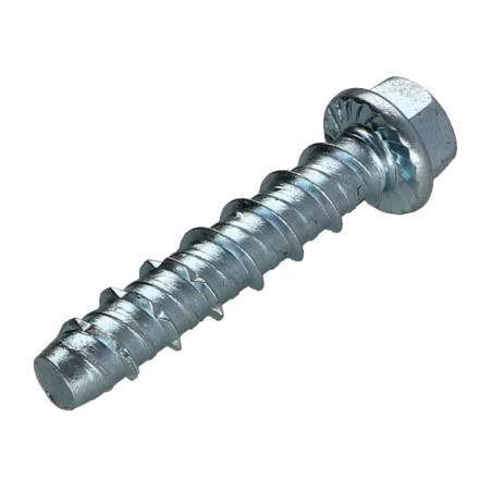 1 x Tornillo hormigón cabeza hexagonal resalto reborde T13 8X80 Acero cincado blanco