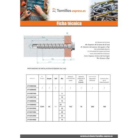 1 x Tornillo hormigón cabeza hexagonal resalto reborde T13 8X80 Acero cincado blanco