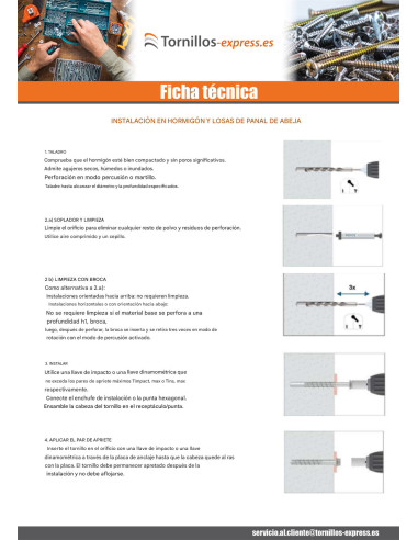 1 x Tornillo hormigón cabeza hexagonal resalto...