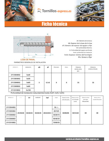 1 x Tornillo hormigón cabeza hexagonal resalto...