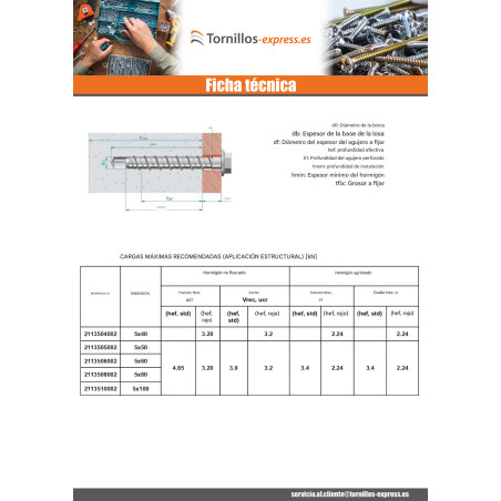 1 x Tornillo hormigón cabeza hexagonal resalto reborde TORX T8 5X80 Acero cincado blanco