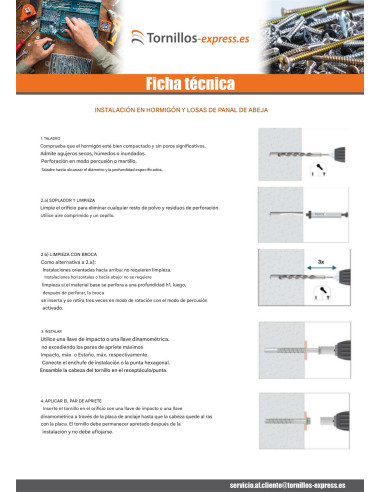1 x Tornillo hormigón cabeza hexagonal resalto...