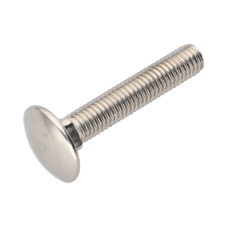 1 x Tornillo metales Cabeza redonda cuello cuadrado Inoxidable A4 M5X60 roscado total