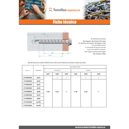 1 x Tornillo hormigón cabeza hexagonal resalto reborde TORX T10 6X70 Acero cincado blanco