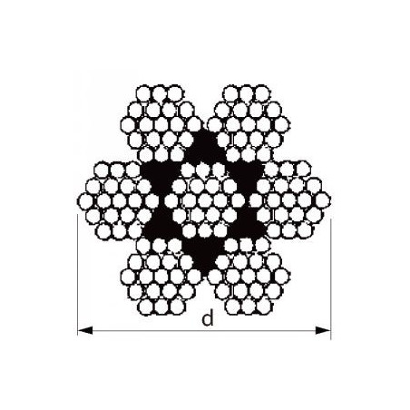 1 x Metro de Cable flexible diámetro 4 Inoxidable A4 7X7 carga de rotura 900 kg (vendido por metro)