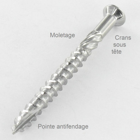 1 x Tornillo terraza TEKOR cabeza fresada abombada TORX T15 4X45 cut punta antihendidura tipo 17 Inox Inoxidable C1 AISI
