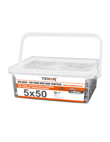1 x Balde de 195 Tornillo terraza TEKOR 5X50...